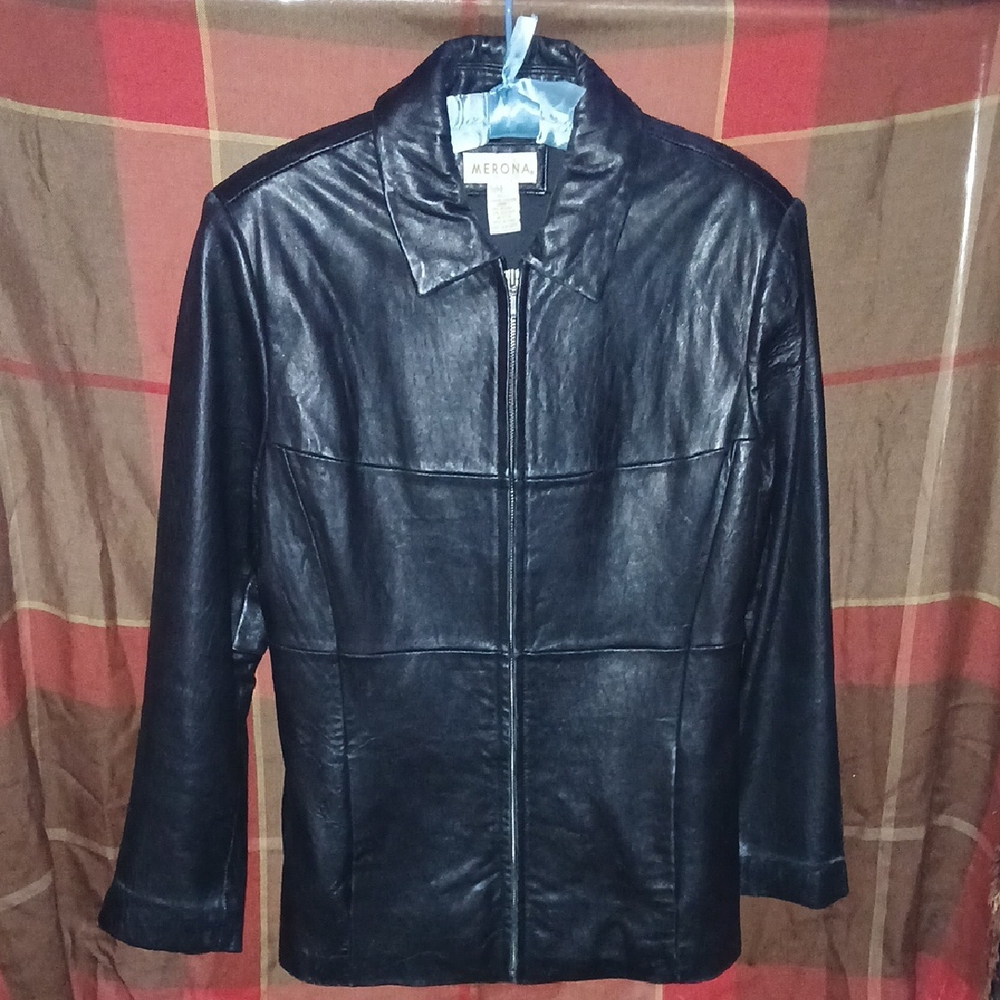 Merona Black Leather Jacket